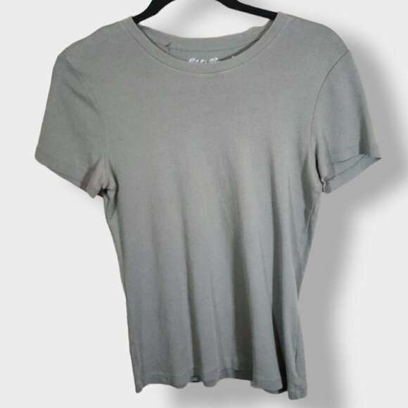EDDIE Bauer Ribbed Crewneck Short Sleeve Tee Light Olive Gray Size S - Picture 4 of 5